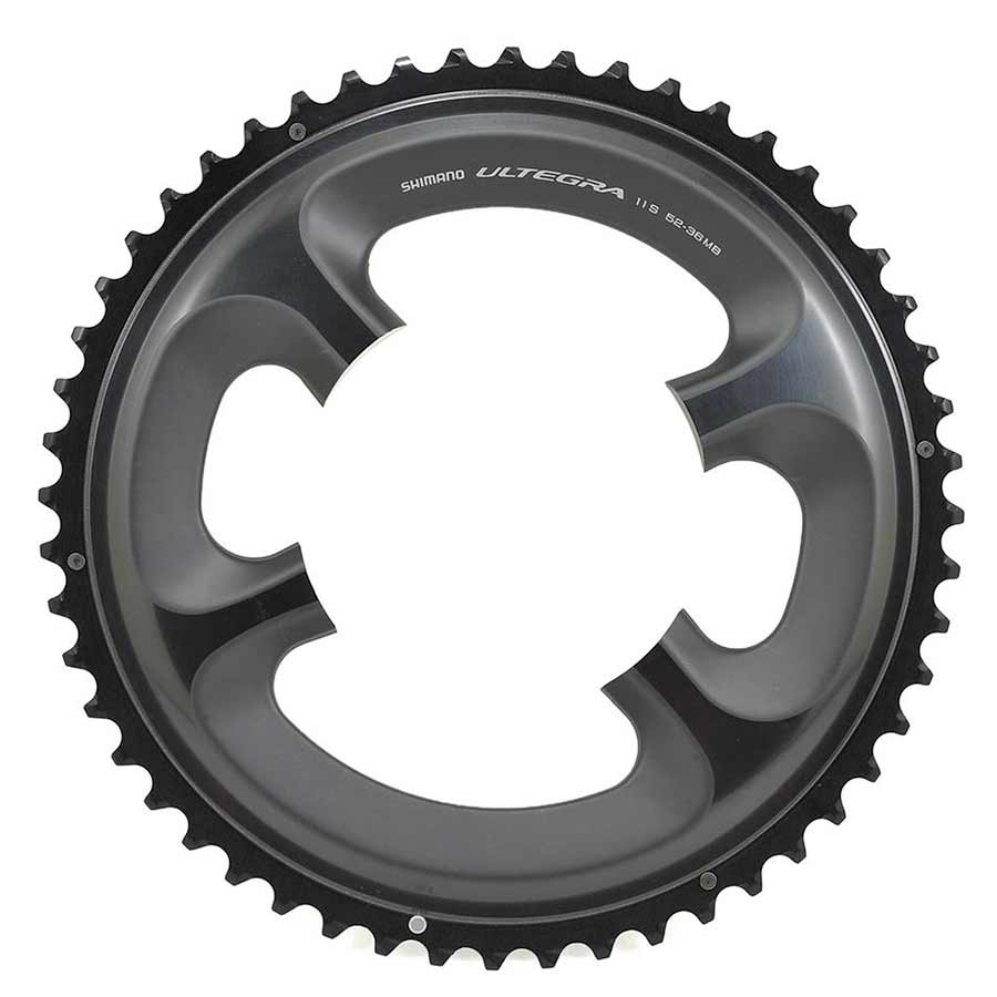 Shimano, Y1P498070, 52T, 11sp, BCD: 110mm, 4 Bolts, Ultegra FC-6800, Outer Chainring, MB for 52-36T, Aluminum, Grey