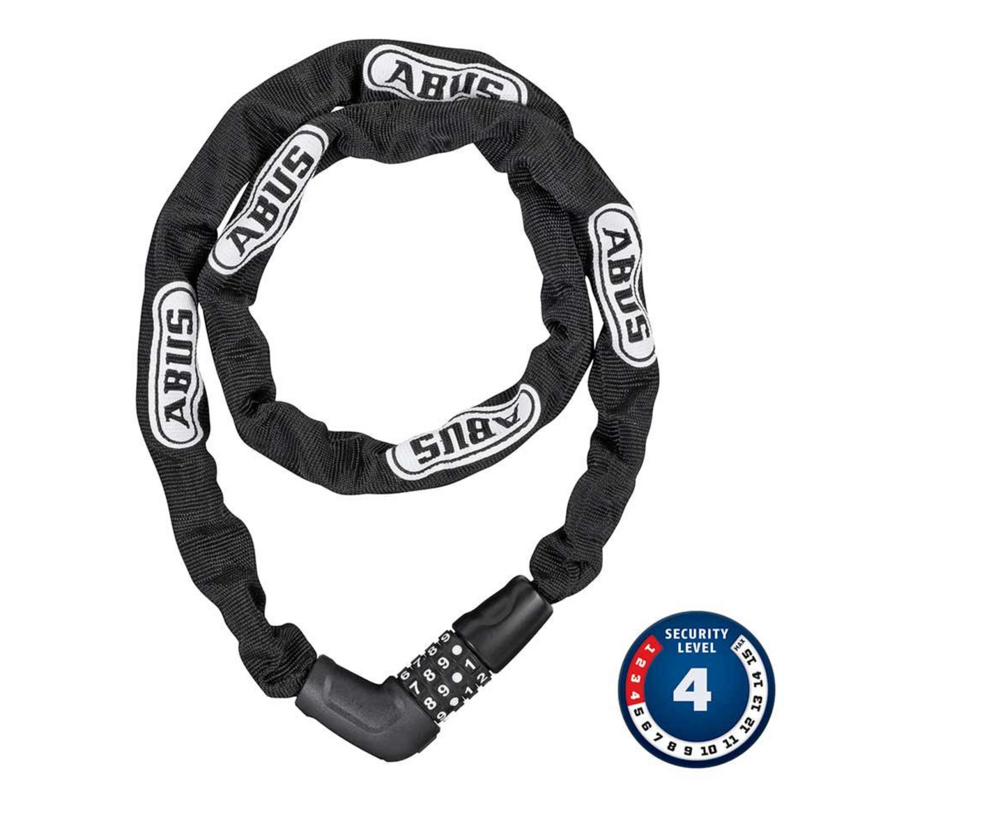 Abus, Steel-O-Chain 5805C Chain with combination lock, 5mm x 110cm (5mm x 3.6'), Black