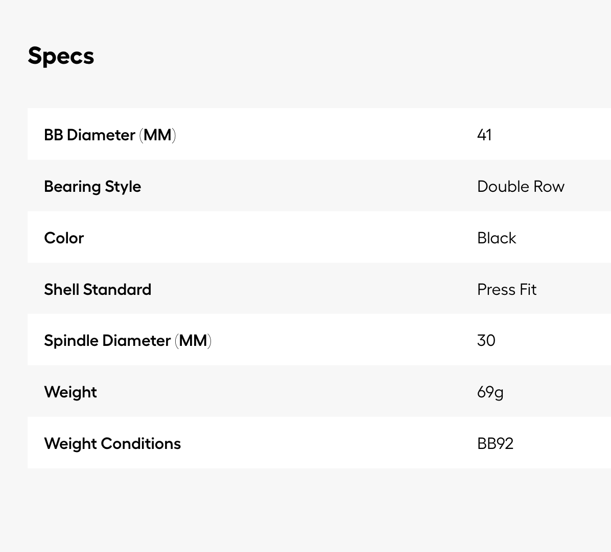 Raceface 30mm Bottom Bracket BSA 73x30mm
