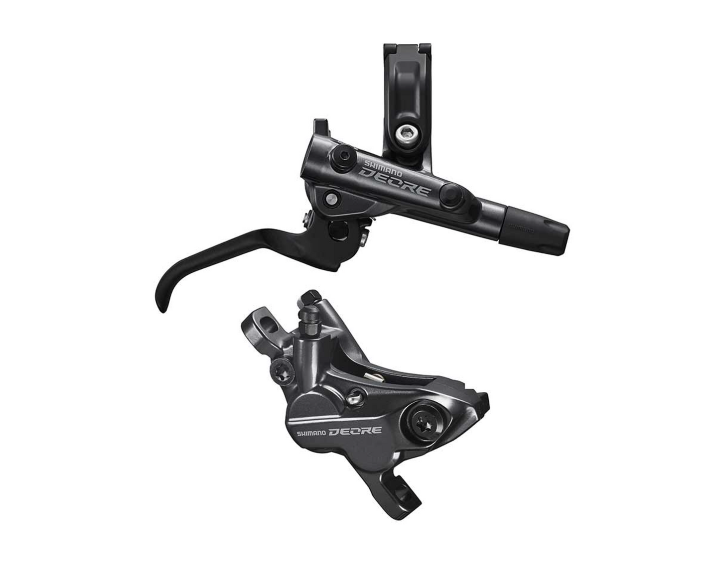 DISC BRAKE ASSEMBLED SET/J-kit, DEORE, BL-M6100(L), BR-M6120(F), W/O ADAPTER, METAL PAD (W/O FIN), 1000MM HOSE (SM-BH90-SS BLACK), W/CONNECTER INSERT