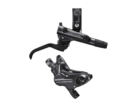 DISC BRAKE ASSEMBLED SET/J-kit, DEORE, BL-M6100(L), BR-M6120(F), W/O ADAPTER, METAL PAD (W/O FIN), 1000MM HOSE (SM-BH90-SS BLACK), W/CONNECTER INSERT