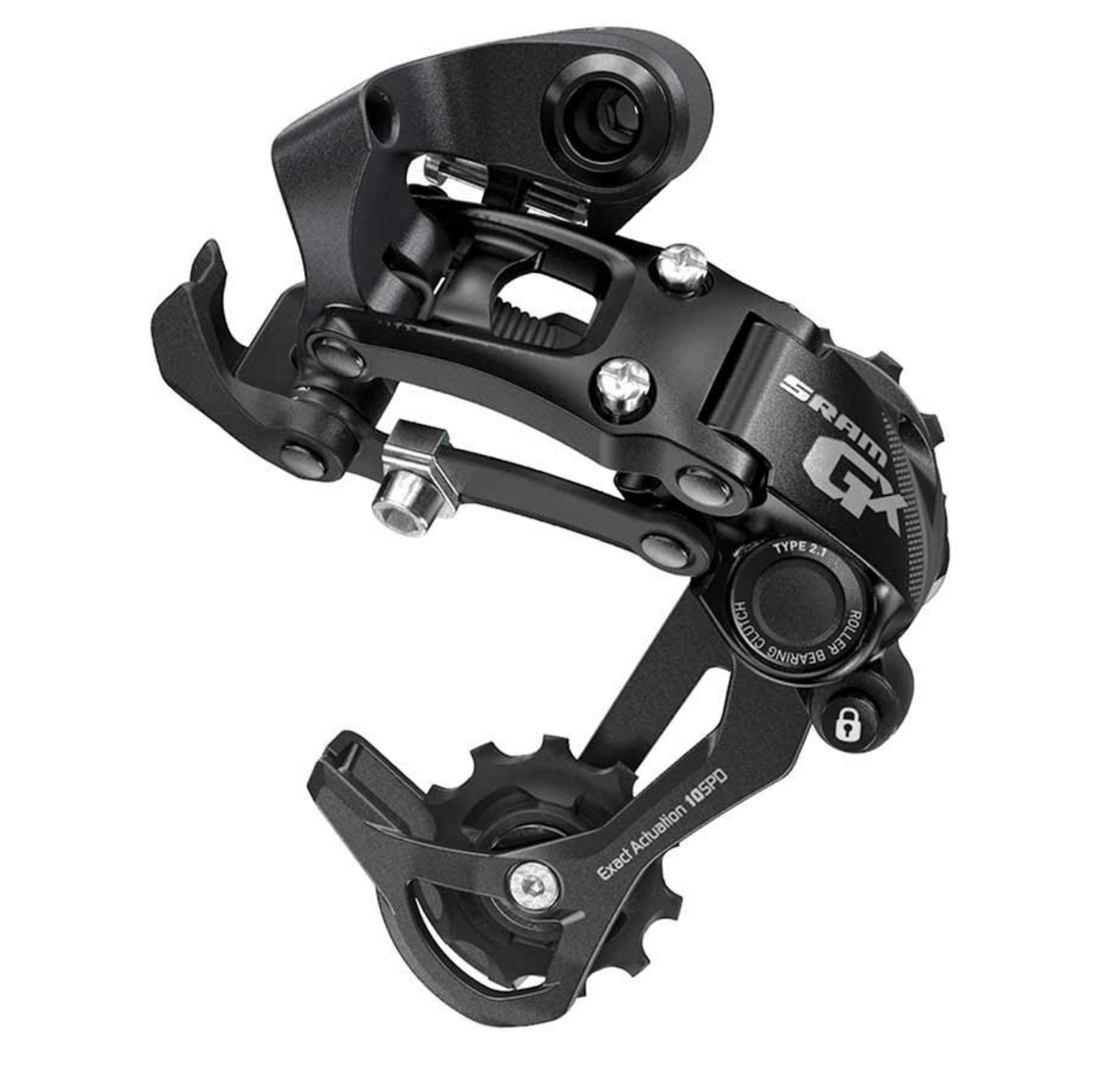 Sram, GX Type 2, Rear derailleur, 10sp., Medium cage, Black