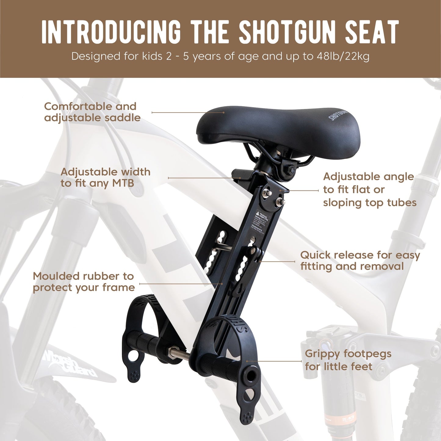 Shotgun, MTB Seat for child, On frame
