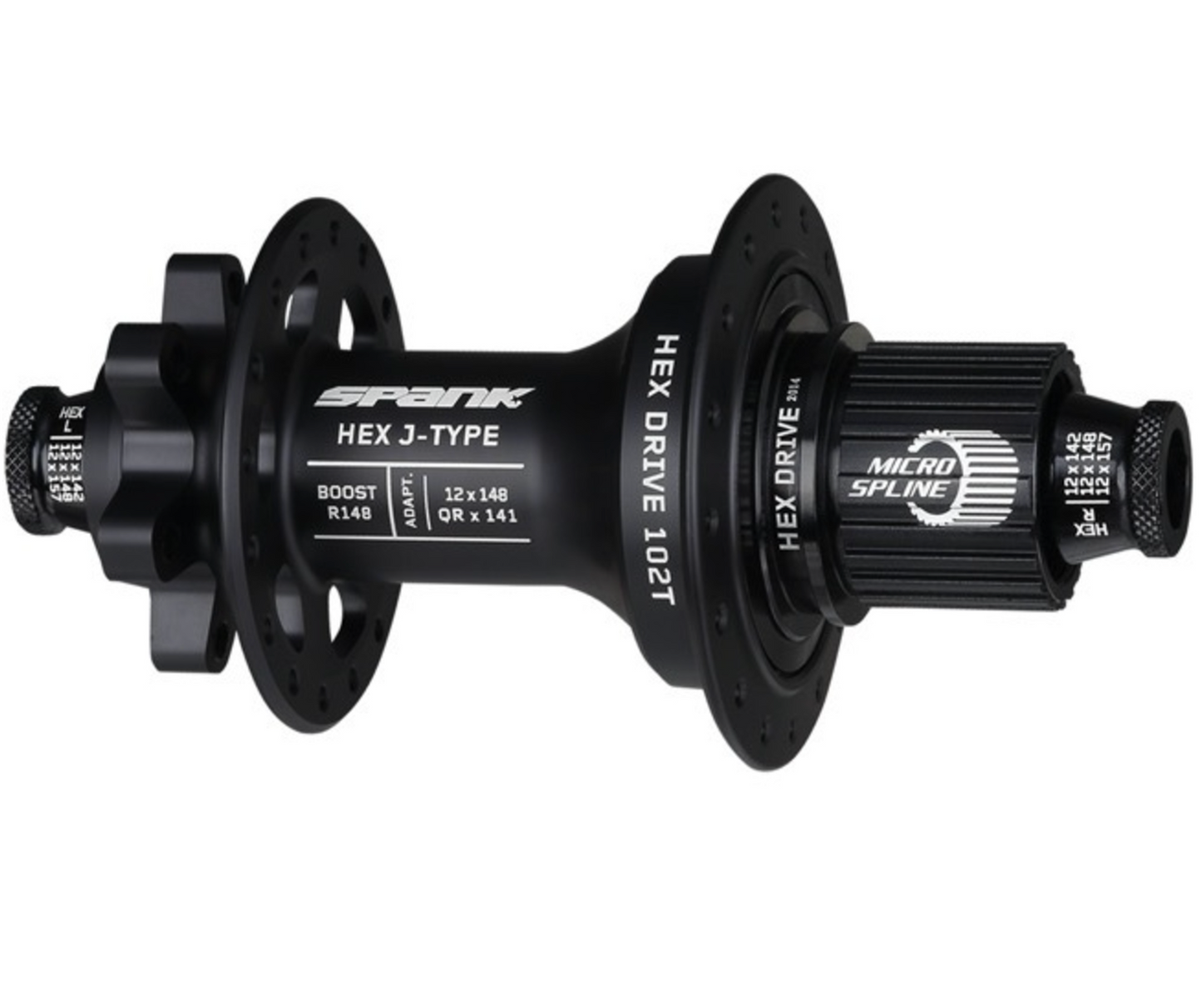 Spank Hex Rear Hub 12x148mm Microspline 32H Black
