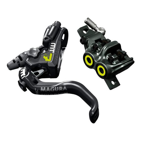Magura MT7 Pro Disc Brake, HC1 1-Finger Brake Lever, Black and Neon Yellow, /each (fits Front or Rear, Flip-Flop)