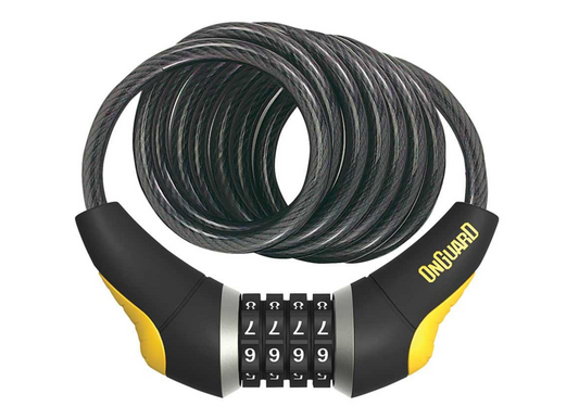 OnGuard, Doberman 8031, Coil cable with combination lock, 12mm x 185cm (12mm x 6')