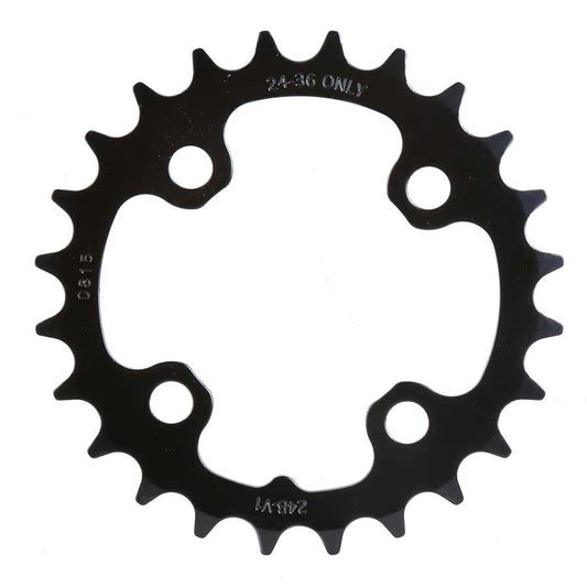 Truvativ, 24T, 9 sp, BCD 64mm, 4-Bolt, Inner Chainring, For MTB triple, Steel, Black, 11.6215.066.000