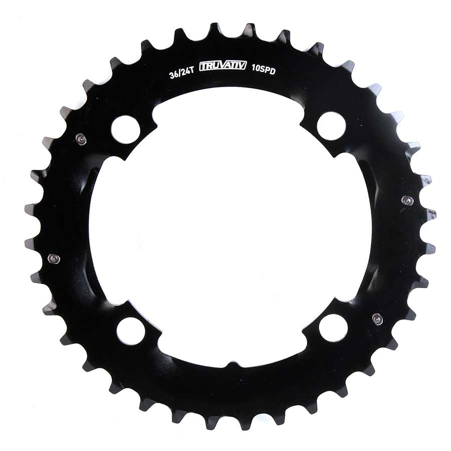 SRAM, 36T, 10 sp, BCD 104mm, 4-Bolt, Outer Chainring, For MTB double, Aluminum, Black, 11.6215.188.320