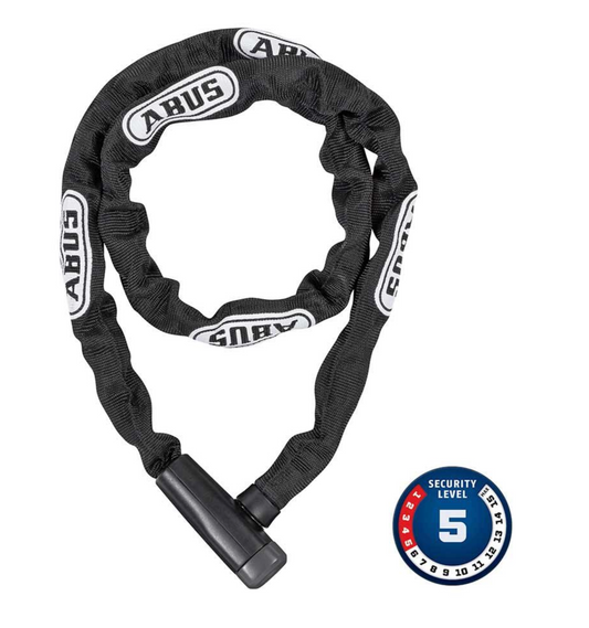 Abus, Steel-O-Chain 5805K Chain with key lock, 5mm x 110cm (5mm x 3.6'), Black