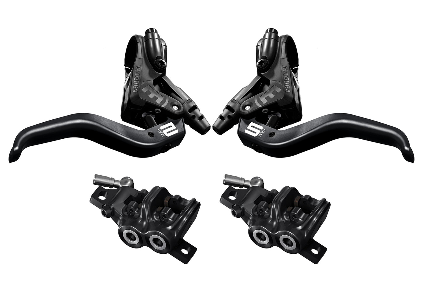 Magura MT5 Disc Brake, Black and Silver, /each (fits Front or Rear, Flip-Flop)